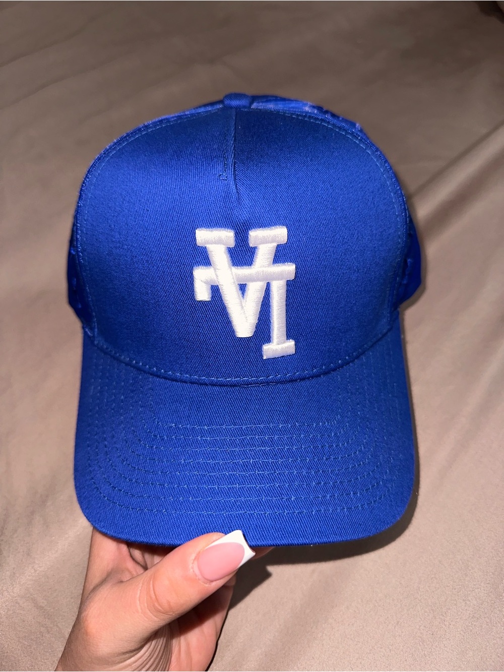 Men's Blue Embroidered Logo Baseball Cap